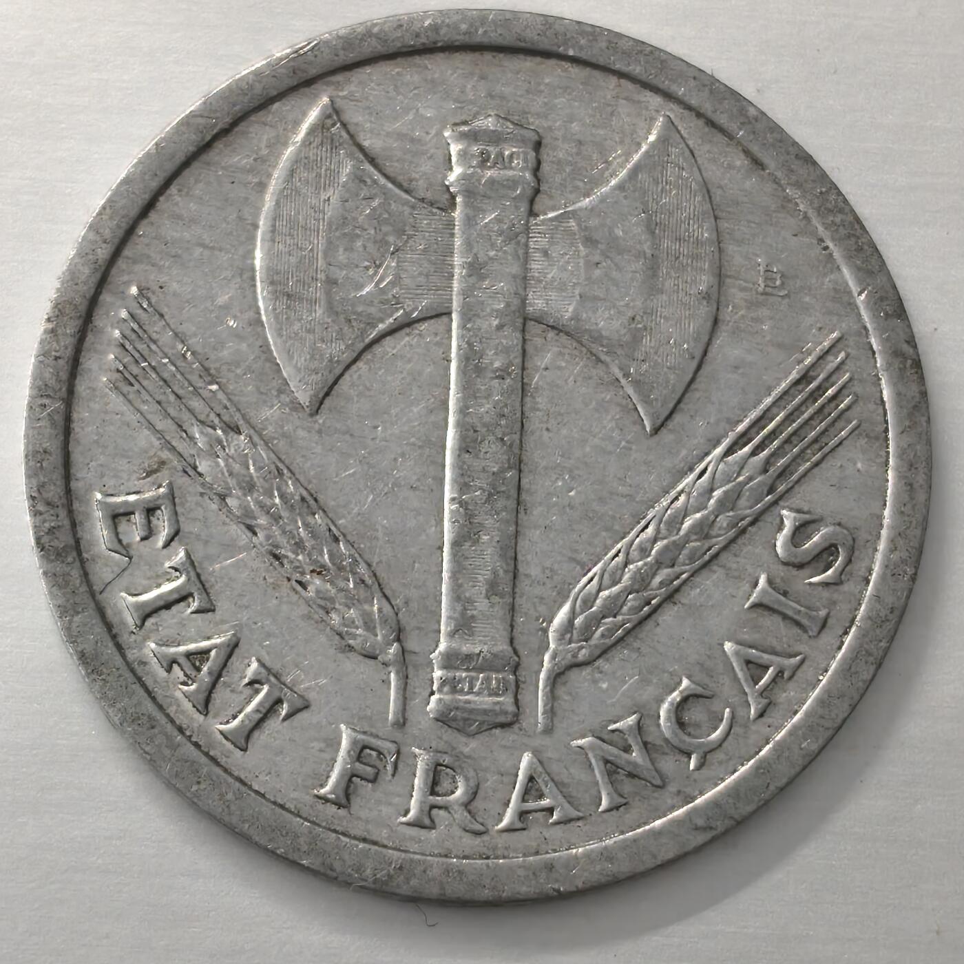 Krab外币市集Vol.19 法国1943年2法郎