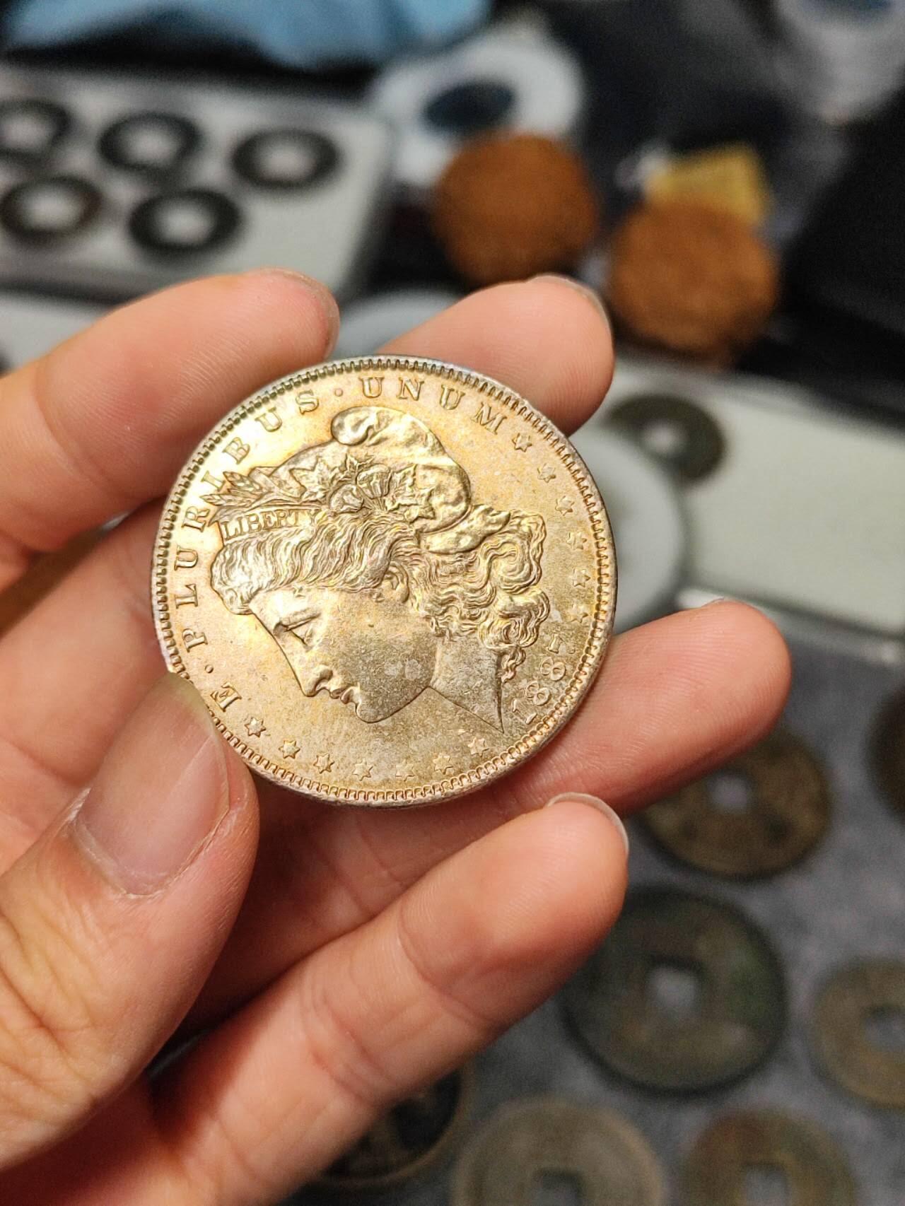 美国 摩根银币 1887年 unc美品