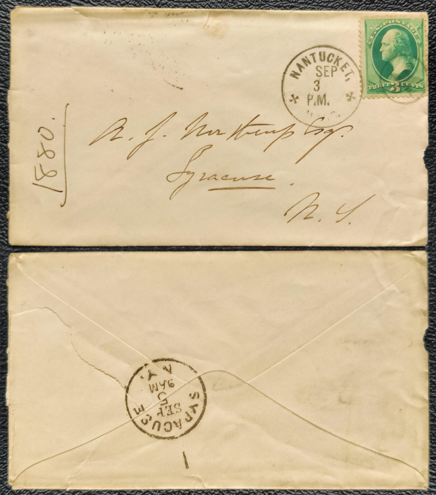洪涛臻品批发群 精选邮票限时拍卖第1042期  1880美国古典邮票实寄封 古典封 难得一见