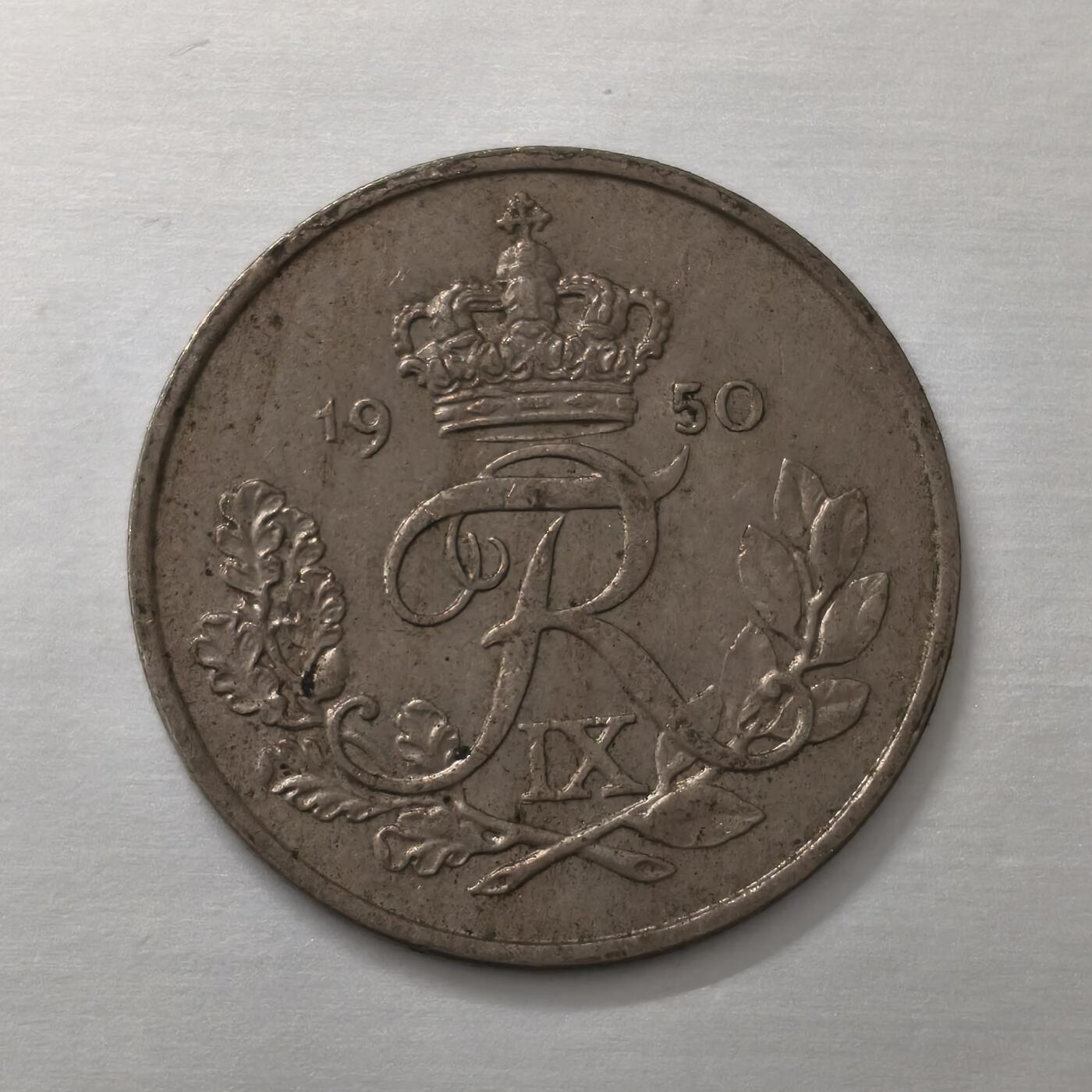 Krab外币市集Vol.19 丹麦1950年25欧尔