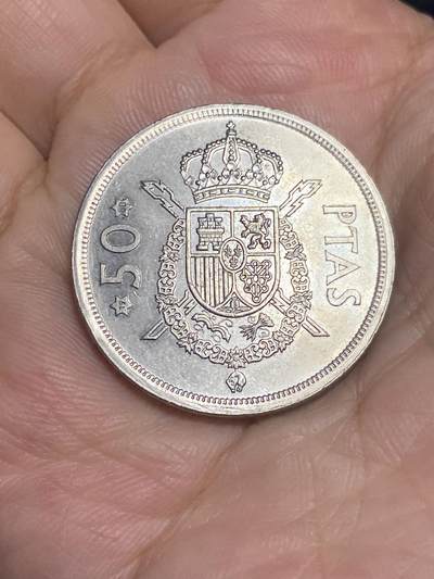 2025年第六十五场(总第九十一场）外国好品散币(免佣金) - 原光好品–西班牙🇪🇸1975(80)年50比塞塔(胡安·卡洛斯一世第一版，关门年)