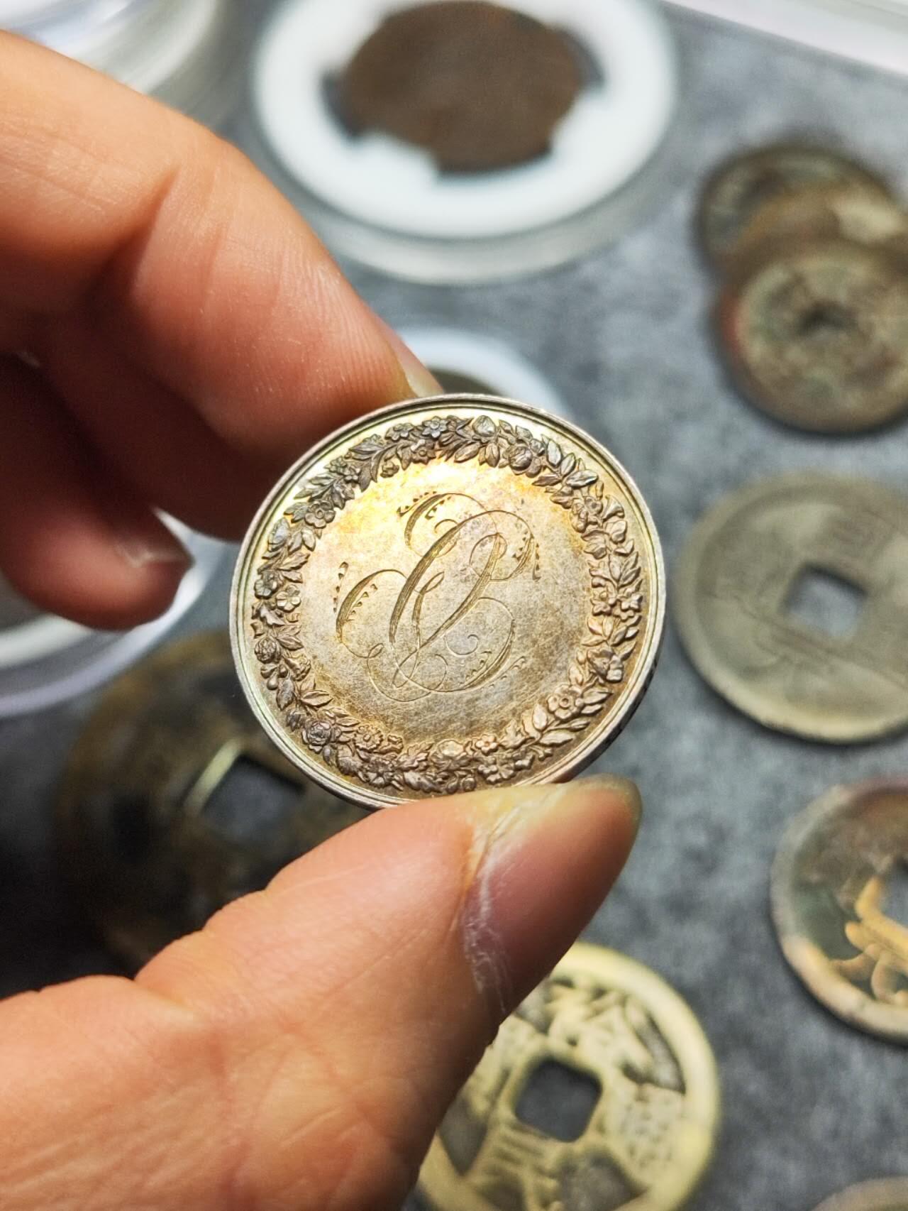 法国 1873年 结婚银章 蜜蜂边铭