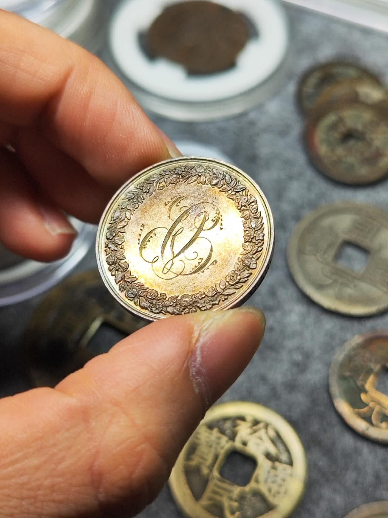 法国 1873年 结婚银章 蜜蜂边铭