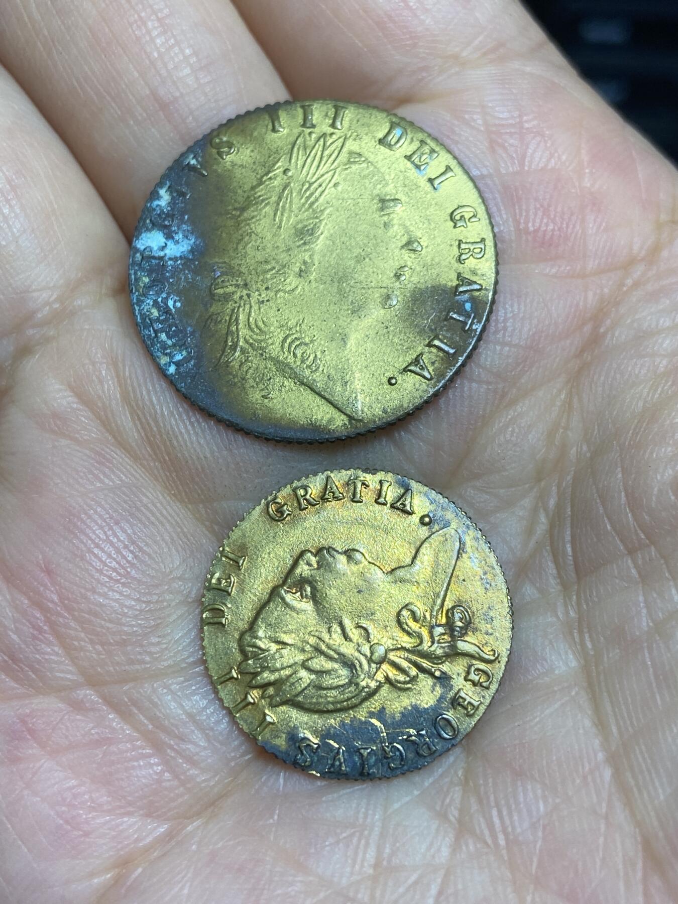 2025年第六十五场(总第九十一场）外国好品散币(免佣金) 2枚：英国🇬🇧1788年乔治三世时期代币(齿边薄铜片)