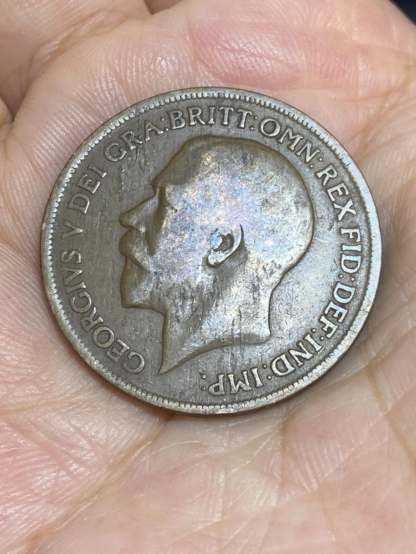 2025年第六十五场(总第九十一场）外国好品散币(免佣金) 透打–英国🇬🇧1919年1便士(乔治五世第一版)