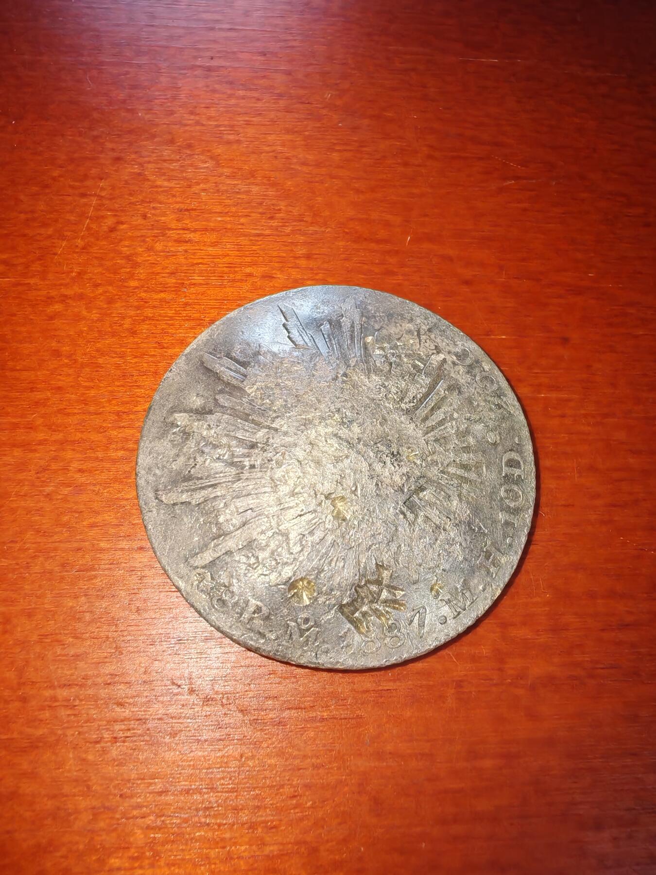 长老汇蛇年精选第二十一场拍卖 1887Mo MH墨西哥8R鹰洋，墨西哥城造币厂，有戳，弧形