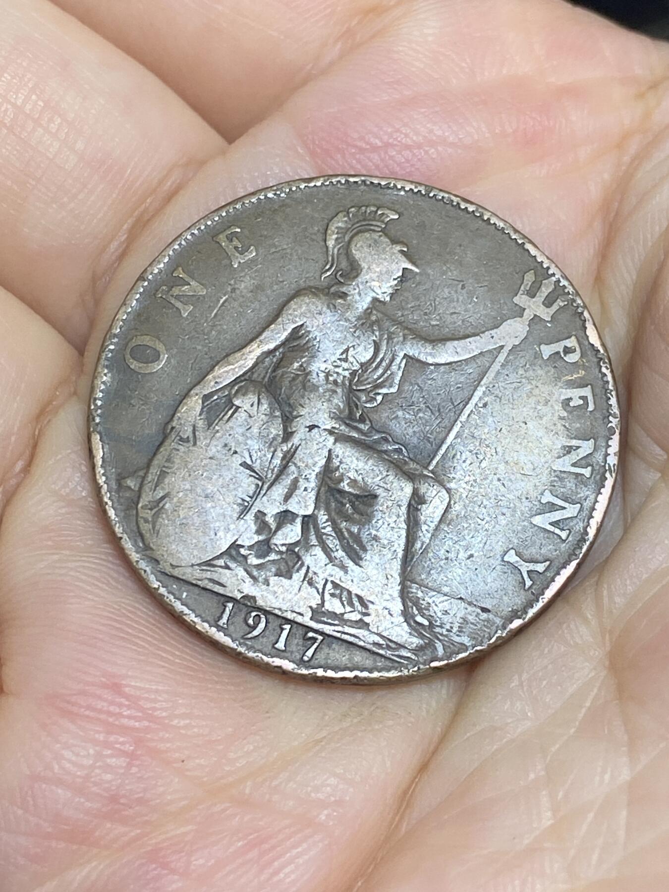 2025年第六十五场(总第九十一场）外国好品散币(免佣金) 英国🇬🇧1917年1便士(乔治五世第一版)