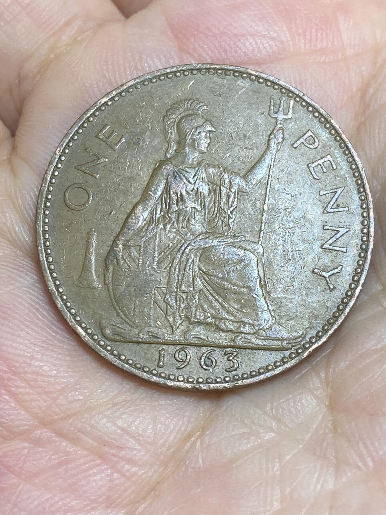 2025年第六十五场(总第九十一场）外国好品散币(免佣金) 英国🇬🇧1963年1便士(伊丽莎白二世青年桂冠)