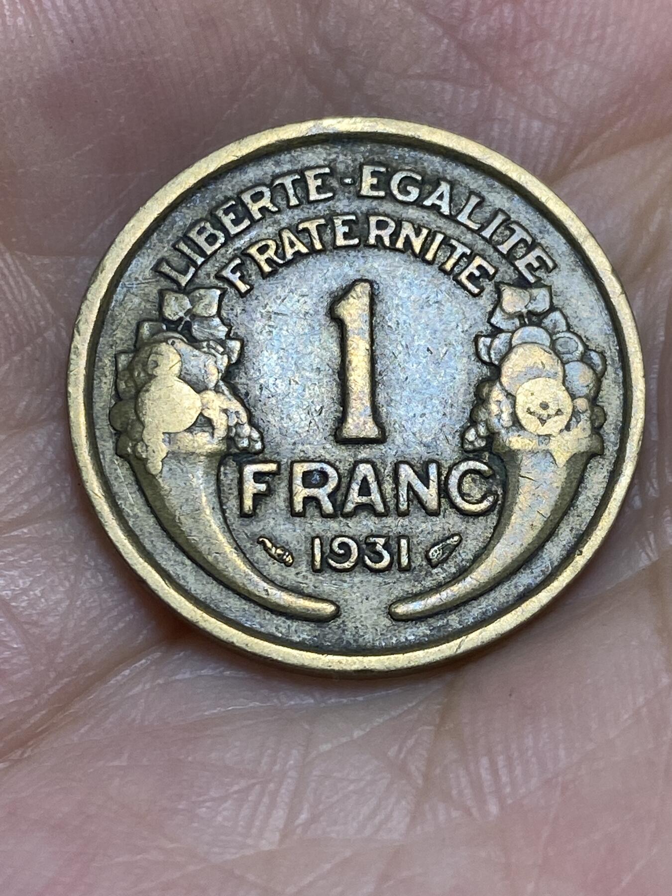 2025年第六十六场(总第九十二场）外国好品散币(免佣金) 法国🇫🇷1931年1法郎(铝青铜材质，首发年)