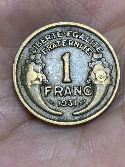 2025年第六十六场(总第九十二场）外国好品散币(免佣金) - 法国🇫🇷1931年1法郎(铝青铜材质，首发年)