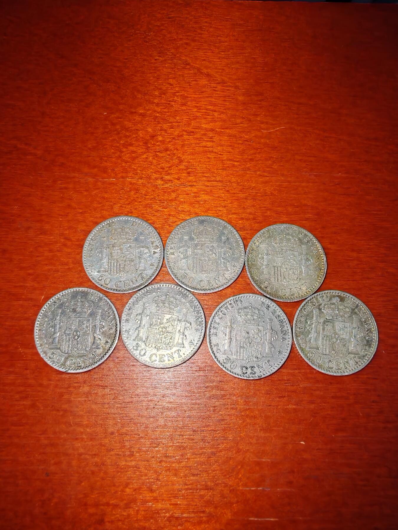 长老汇蛇年精选第二十一场拍卖 1910西班牙阿方索十三世50分银币7枚，2.5克835银