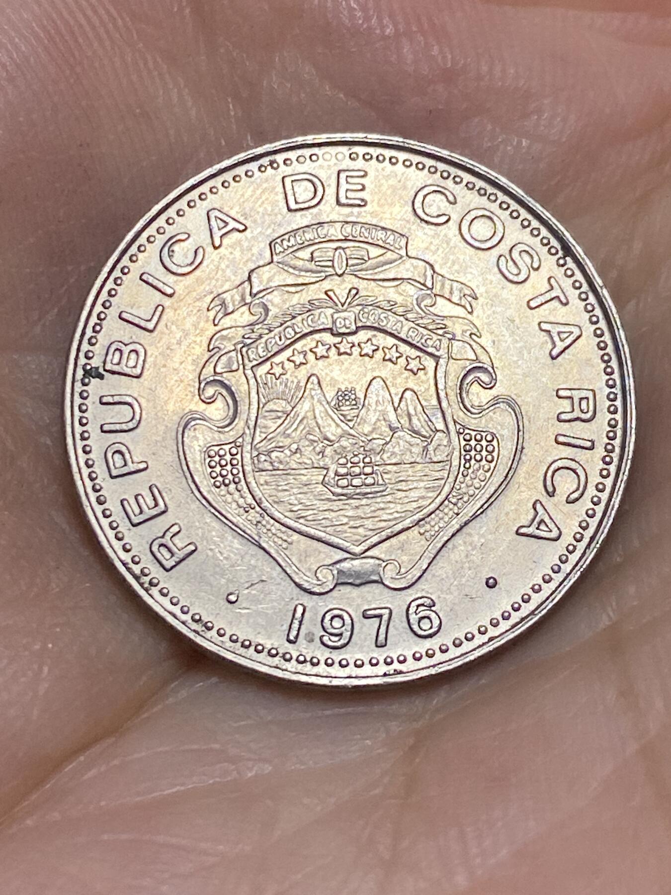 2025年第六十六场(总第九十二场）外国好品散币(免佣金) 哥斯达黎加🇨🇷1976年25分(sm版，德国卡尔斯鲁厄造，宽面值)