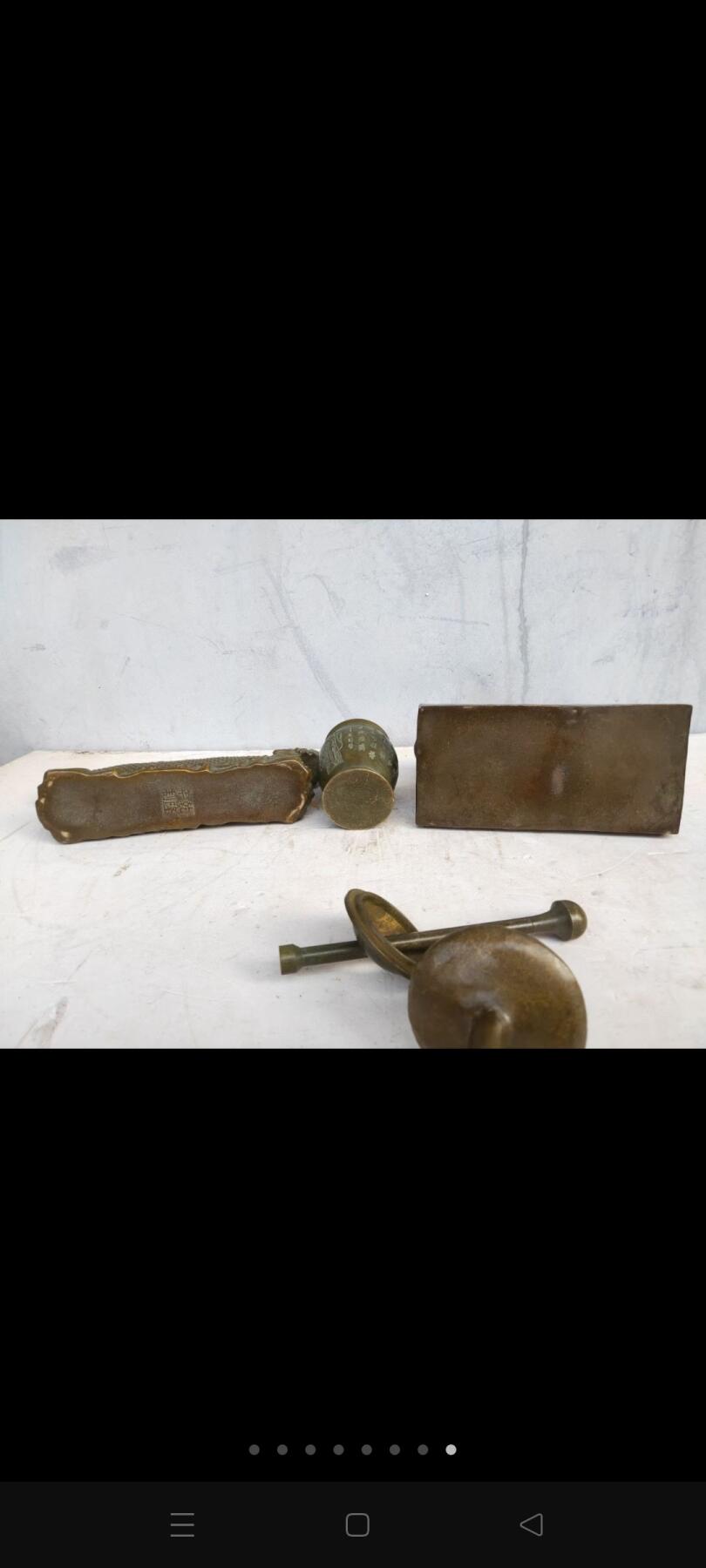 纯铜老中医工具三件套，龙碾子，捣药罐，铡刀，包浆一流，造型独特，包浆一流，品相如图 纯铜老中医工具三件套，龙碾子，捣药罐，铡刀，包浆一流，造型独特，包浆一流，品相如图