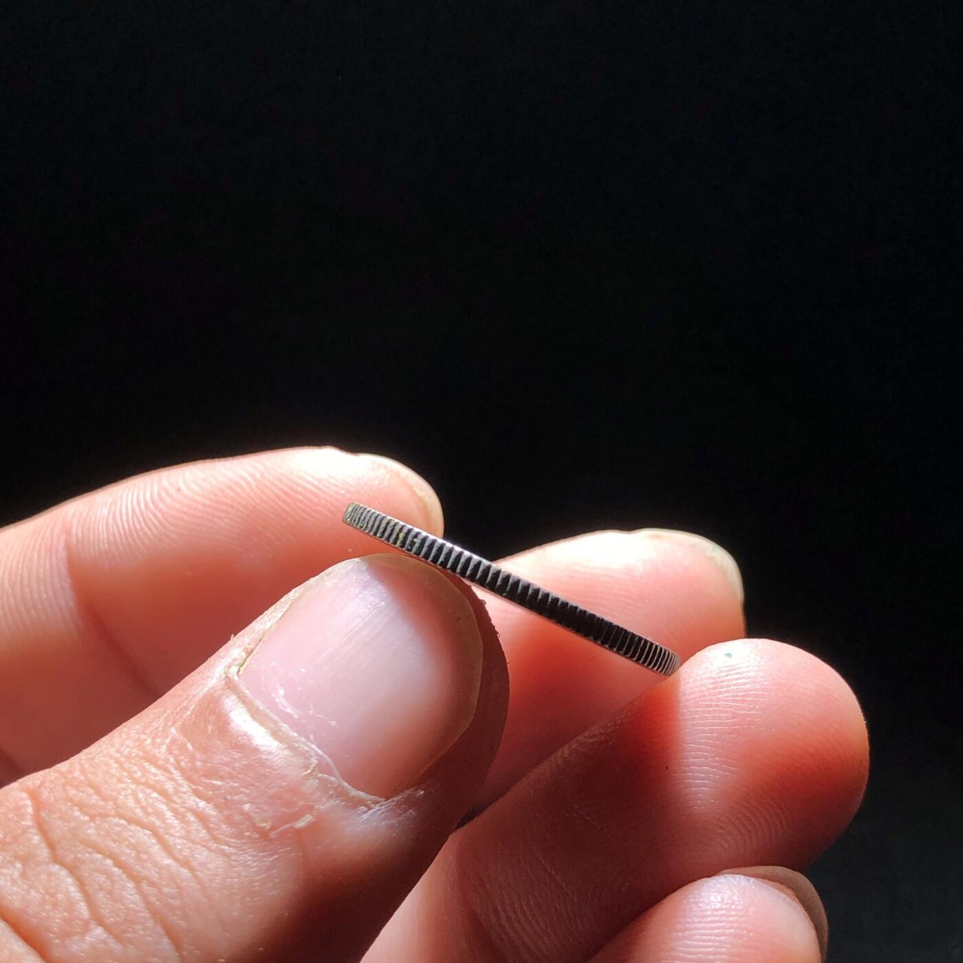 机油彩深打广东贰毫银币