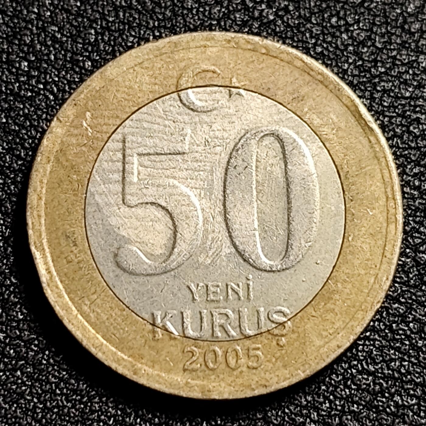 泉币菌-第52场-各国散币场 土耳其50库鲁斯 双色币 24mm 国父凯末尔 