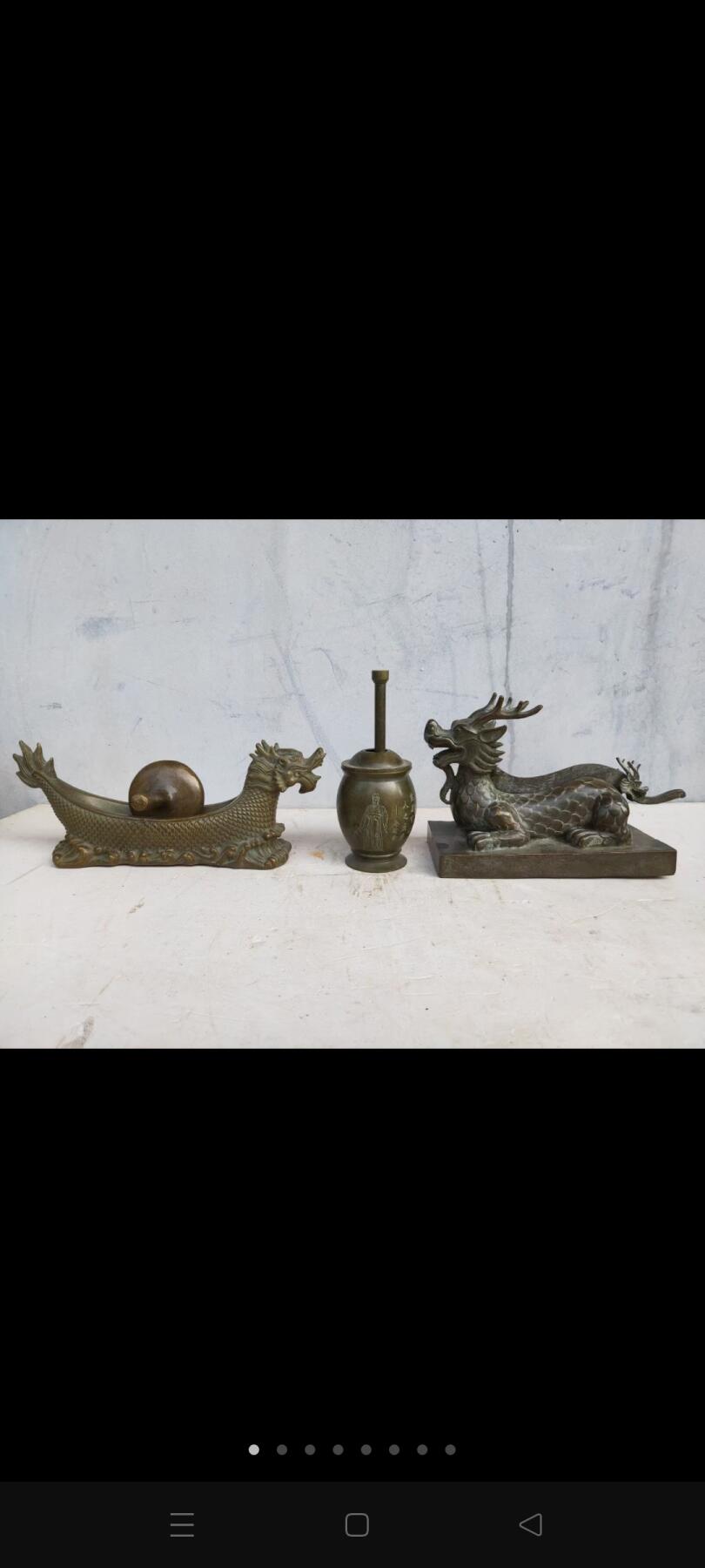 纯铜老中医工具三件套，龙碾子，捣药罐，铡刀，包浆一流，造型独特，包浆一流，品相如图 纯铜老中医工具三件套，龙碾子，捣药罐，铡刀，包浆一流，造型独特，包浆一流，品相如图