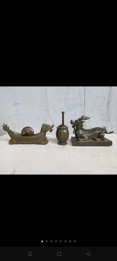 纯铜老中医工具三件套，龙碾子，捣药罐，铡刀，包浆一流，造型独特，包浆一流，品相如图 - 纯铜老中医工具三件套，龙碾子，捣药罐，铡刀，包浆一流，造型独特，包浆一流，品相如图