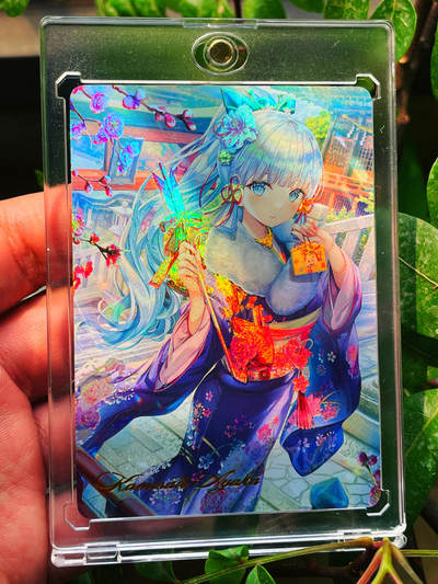 显眼宝23期 都是自己玩的卡 -  【带卡砖】燎原卡牌早期 T画师 原神 神里凌华投壶游戏 一张 极品浮雕彩闪 