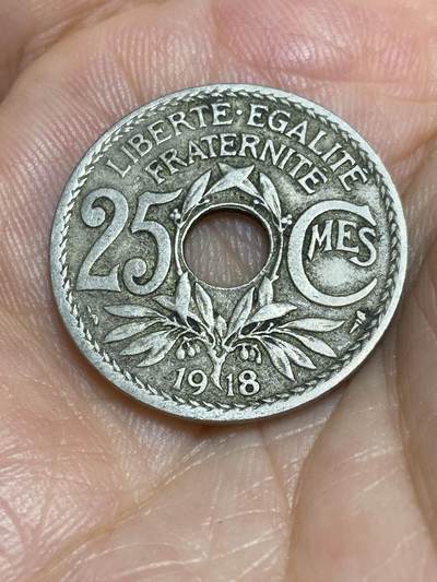 2025年第六十六场(总第九十二场）外国好品散币(免佣金) - 法国🇫🇷1918年25生丁(第二版，铜镍材质)