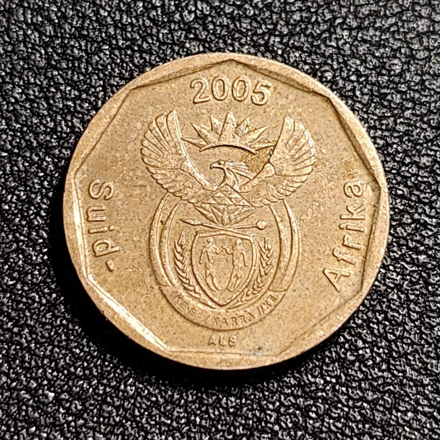泉币菌-第52场-各国散币场 南非帝王花20分硬币  19mm
