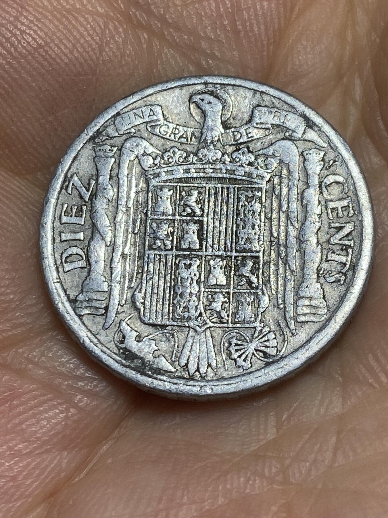 2025年第六十六场(总第九十二场）外国好品散币(免佣金) 西班牙🇪🇸1941年10分(国民政府过渡时期，实际为佛朗哥控制)