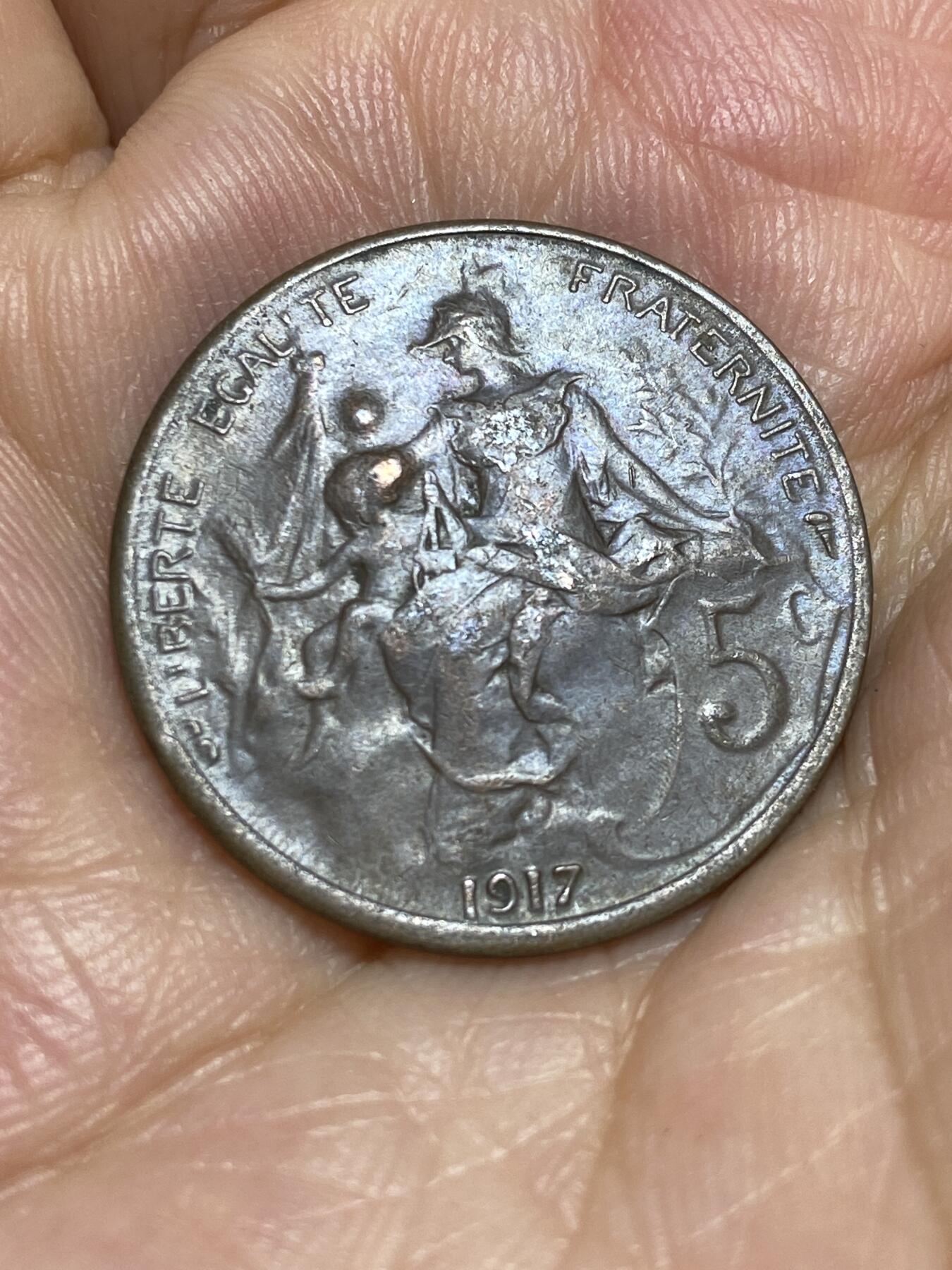 2025年第六十六场(总第九十二场）外国好品散币(免佣金) 法国🇫🇷1917年5生丁