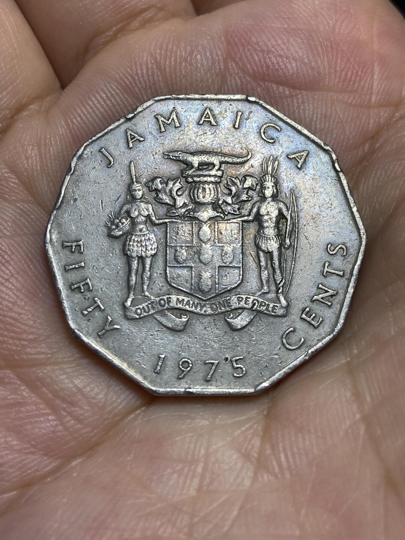 2025年第六十六场(总第九十二场）外国好品散币(免佣金) 牙买加🇯🇲1975年50分大币(宽字体首发年)