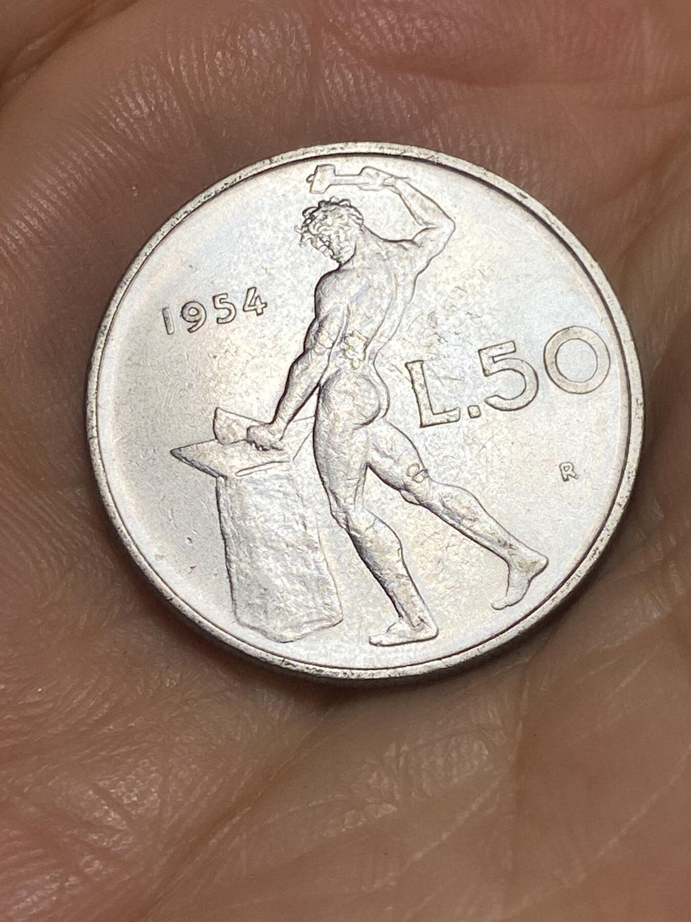 2025年第六十六场(总第九十二场）外国好品散币(免佣金) 早期年份好品–意大利🇮🇹1954年50里拉(首发年)