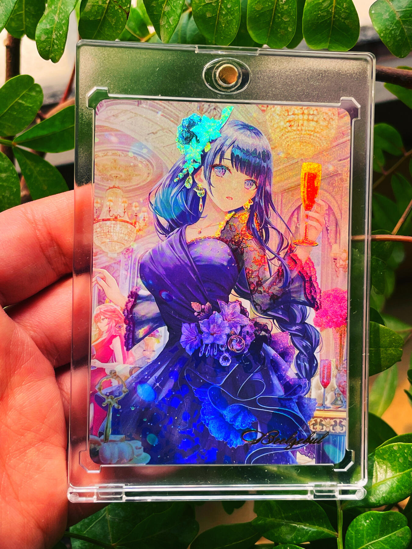 显眼宝23期 都是自己玩的卡  【带卡砖】燎原卡牌早期 T画师 原神 花嫁雷电将军 一张 极品浮雕彩闪 