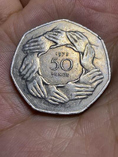 2025年第六十六场(总第九十二场）外国好品散币(免佣金) - 英国🇬🇧1973单年份50便士(英国加入欧洲经济共同体纪念币)