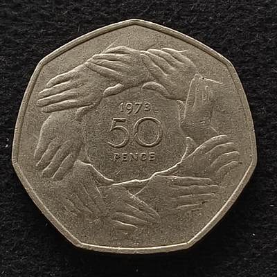 【全场包邮】纯粹捡漏拍443场 - 英国1973年50便士加入欧盟纪念币