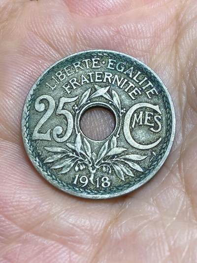 2025年第六十六场(总第九十二场）外国好品散币(免佣金) - 法国🇫🇷1918年25生丁(第二版，铜镍材质)