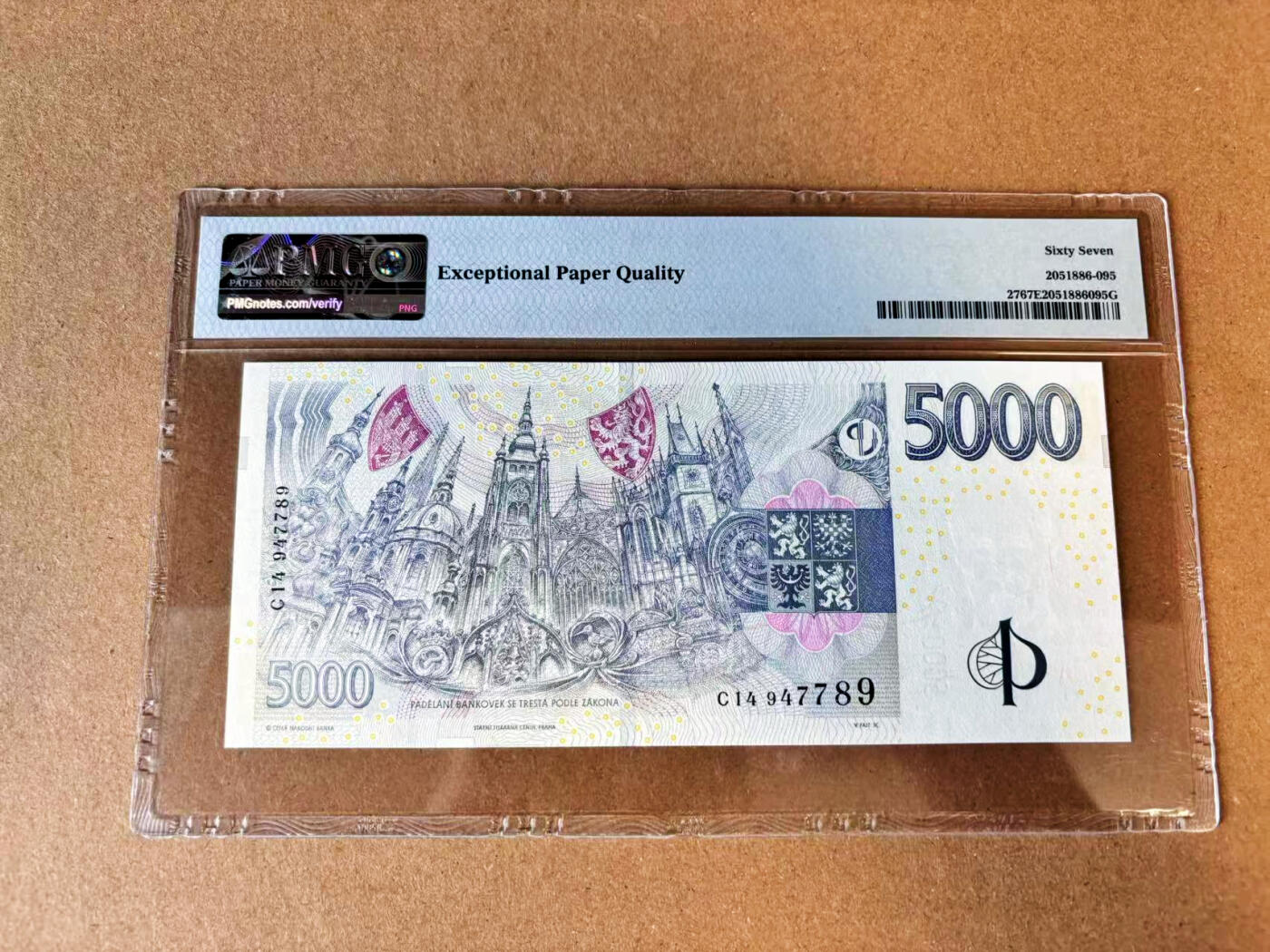 【七百期大拍 拍品火热征集中】✨Blue Auction 世界纸币精拍第695期【精】 捷克 2009年5000克朗 PMG67EPQ 高分