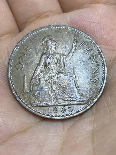 2025年第六十六场(总第九十二场）外国好品散币(免佣金) - 英国🇬🇧1965年1便士(伊丽莎白二世青年桂冠)