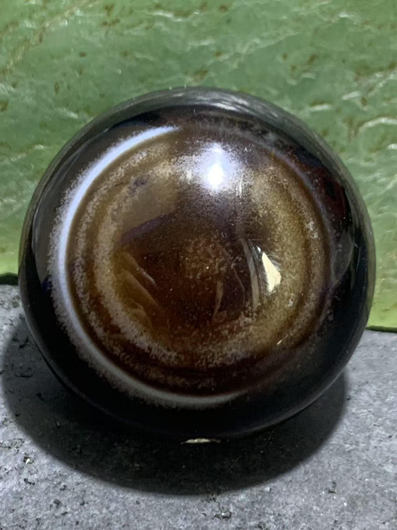 精品冰飘天眼纹药师玛瑙手工雕刻莲花板珠（背云）一颗