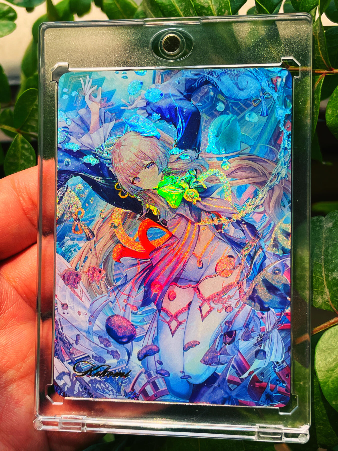 显眼宝23期 都是自己玩的卡  【带卡砖】燎原卡牌早期 T画师 原神 珊瑚宫心海一张 极品浮雕彩闪 