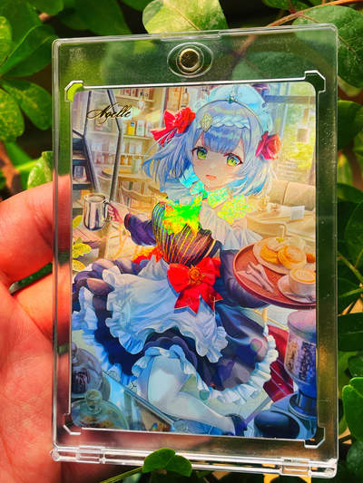 显眼宝23期 都是自己玩的卡 -  【带卡砖】燎原卡牌早期 T画师 原神 诺艾尔一张 极品浮雕彩闪 