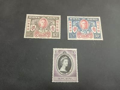  博彦收藏8月2日邮票专场 - 香港 胜利和平/女皇登基 新全 背贴上品