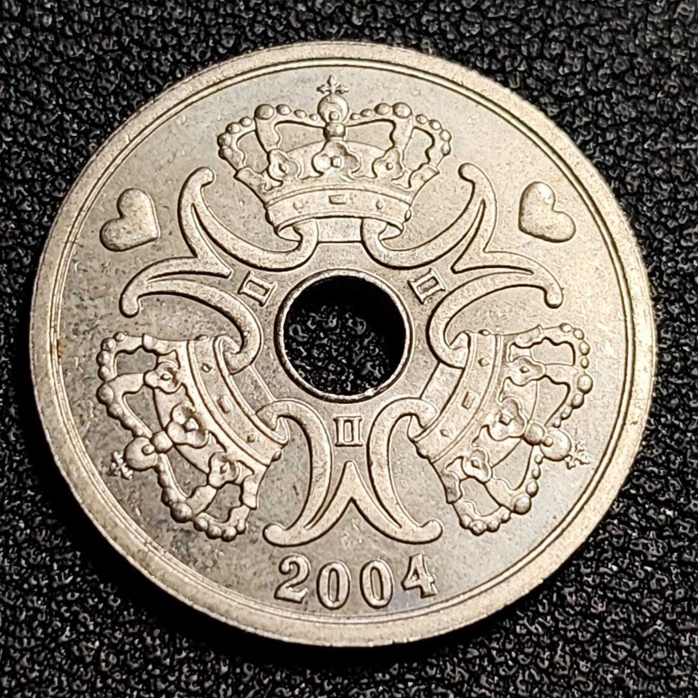 泉币菌-第53场-精品场 高币值 丹麦中孔2克朗 爱心币