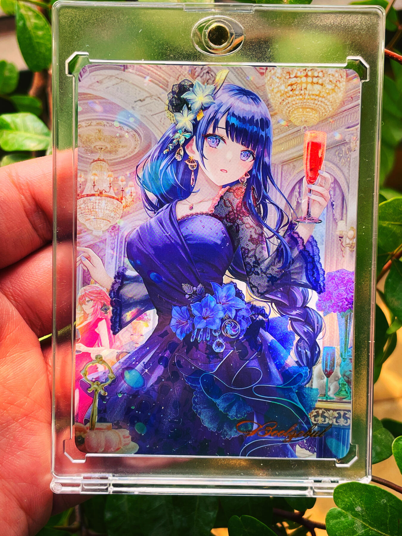 显眼宝23期 都是自己玩的卡  【带卡砖】燎原卡牌早期 T画师 原神 花嫁雷电将军 一张 极品浮雕彩闪 