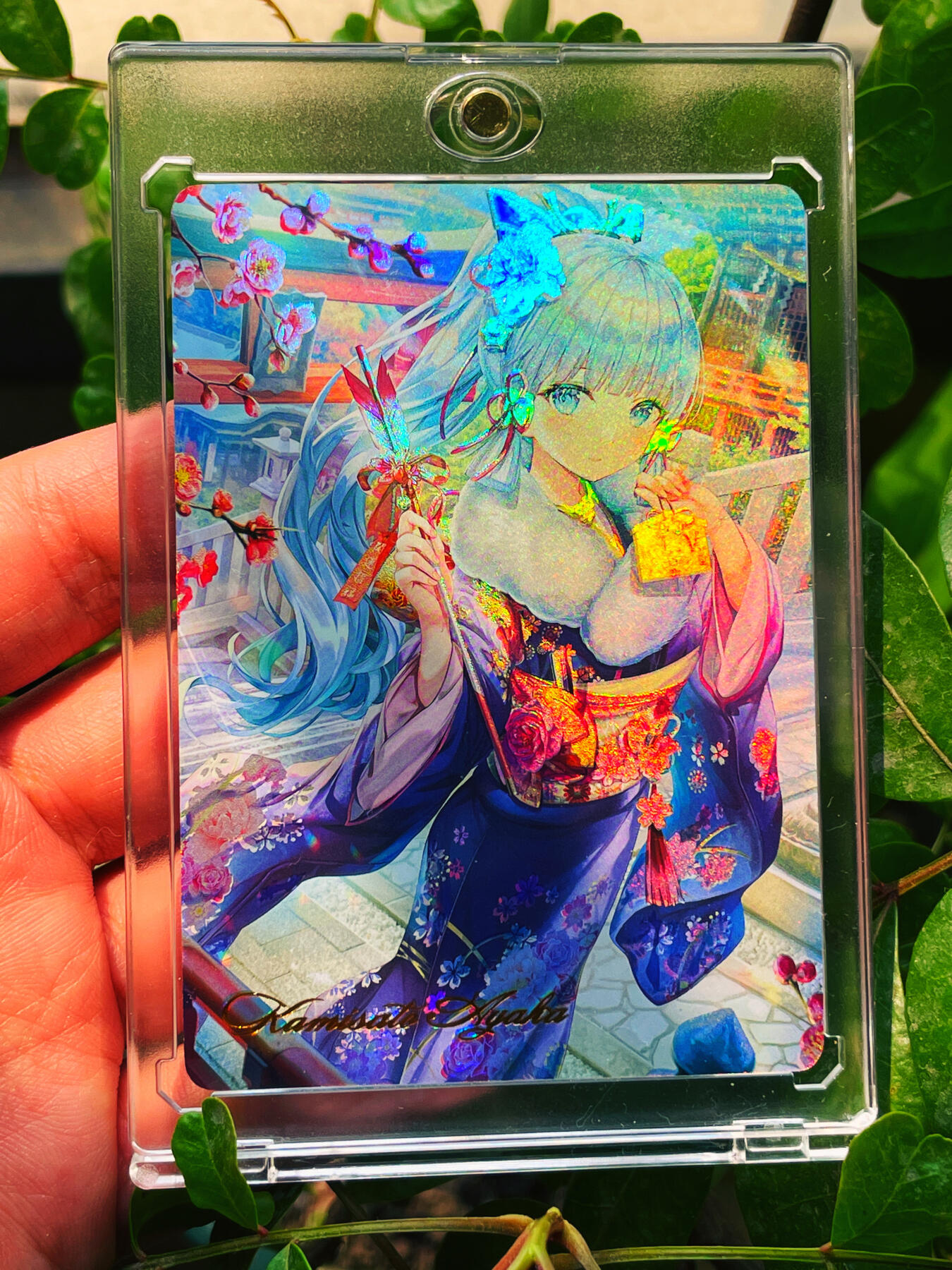 显眼宝23期 都是自己玩的卡  【带卡砖】燎原卡牌早期 T画师 原神 神里凌华投壶游戏 一张 极品浮雕彩闪 