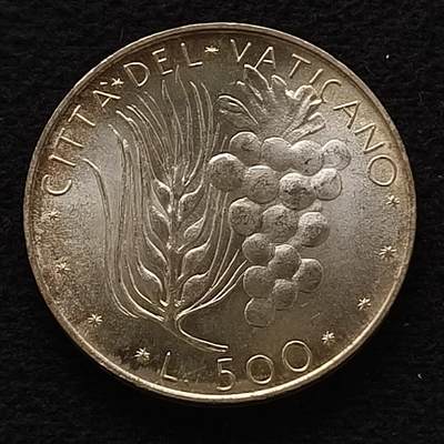 【全场包邮】纯粹捡漏拍443场 - 梵蒂冈1972年500里拉银币
