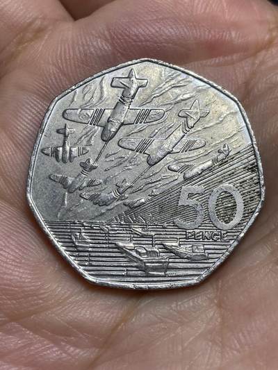 2025年第六十六场(总第九十二场）外国好品散币(免佣金) - 英国🇬🇧1994单年份50便士(诺曼底登陆50周年纪念币)