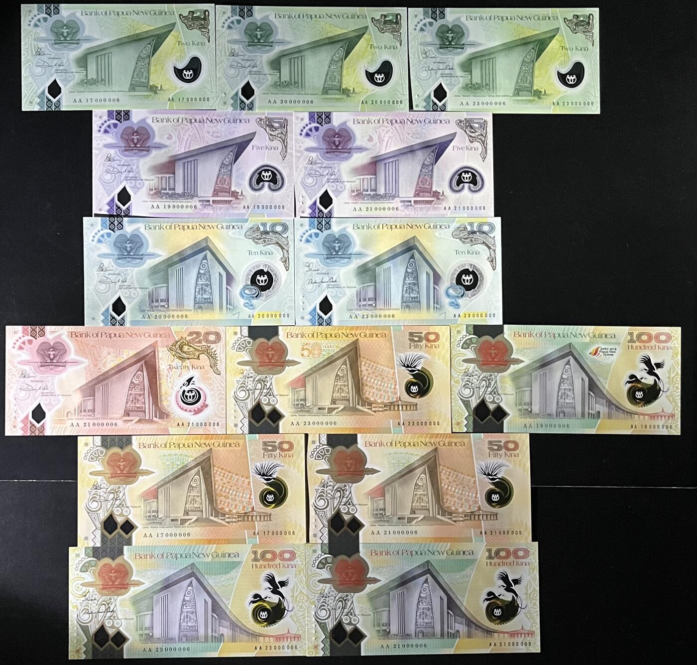 小福收藏拍卖第191期 裸钞场 本期有多张豹子号靓号 巴布亚新几内亚AA冠全同超小号大全套 圣多美和普林西比样钞首冠大全套 瓦努阿图AA冠全同小号 加拿大100元景观版 奥地利500先令麦瑞德100先令施特劳斯  丹麦 哥斯达黎加老钞 德涅斯特 匈牙利等多国精美纸币