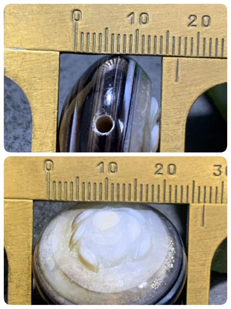 精品冰飘天眼纹药师玛瑙手工雕刻莲花板珠（背云）一颗