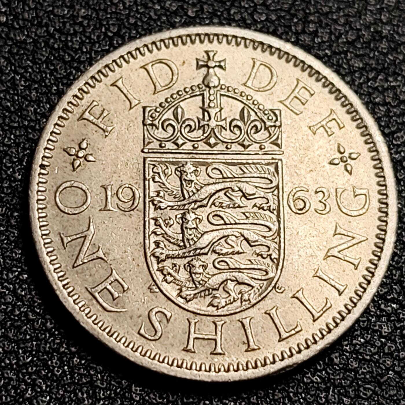 泉币菌-第53场-精品场  英国1963年 早期1先令镍币 24mm 伊丽莎白二世女王