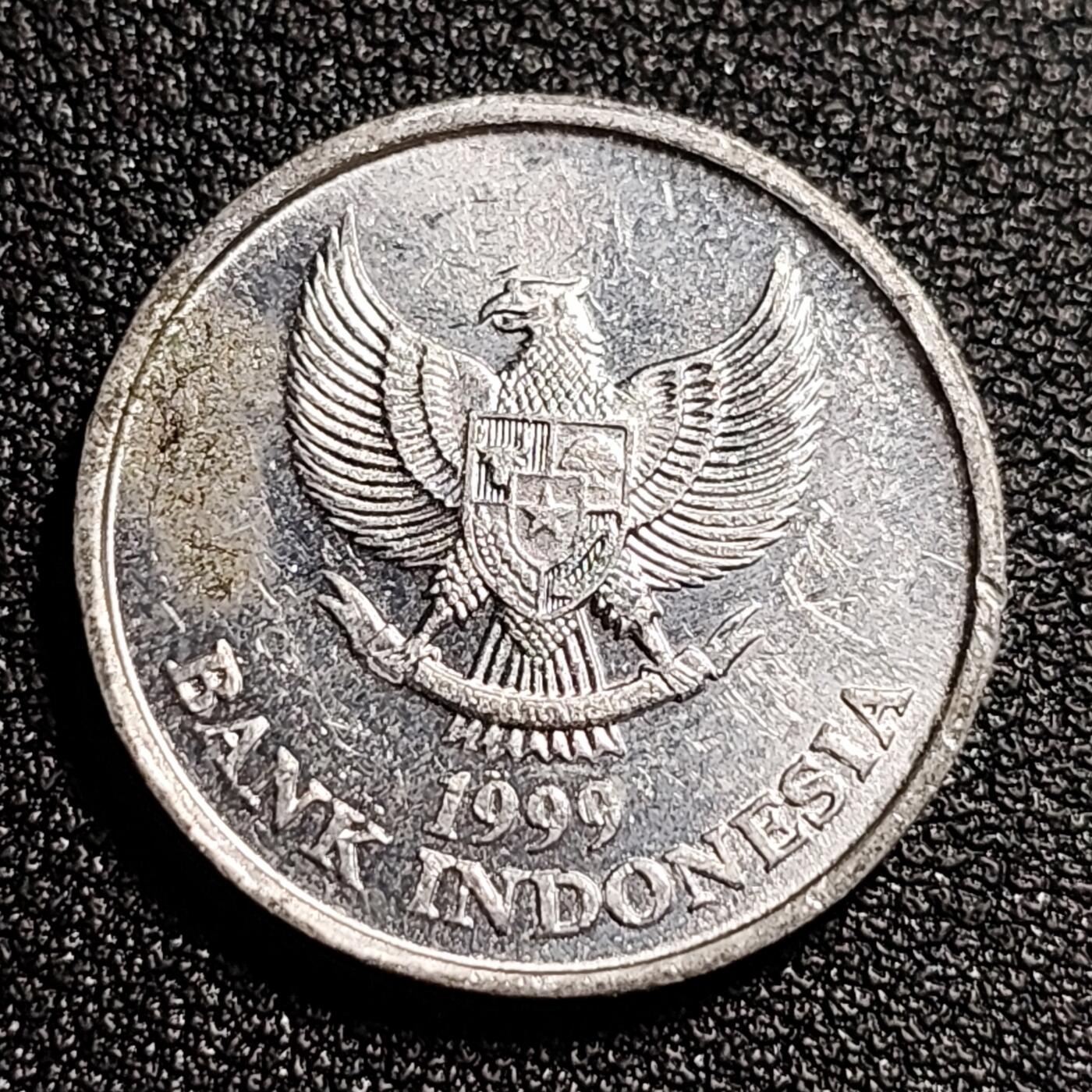 泉币菌-第52场-各国散币场 原光美品 印度尼西亚100卢比 鹰徽鹦鹉图案