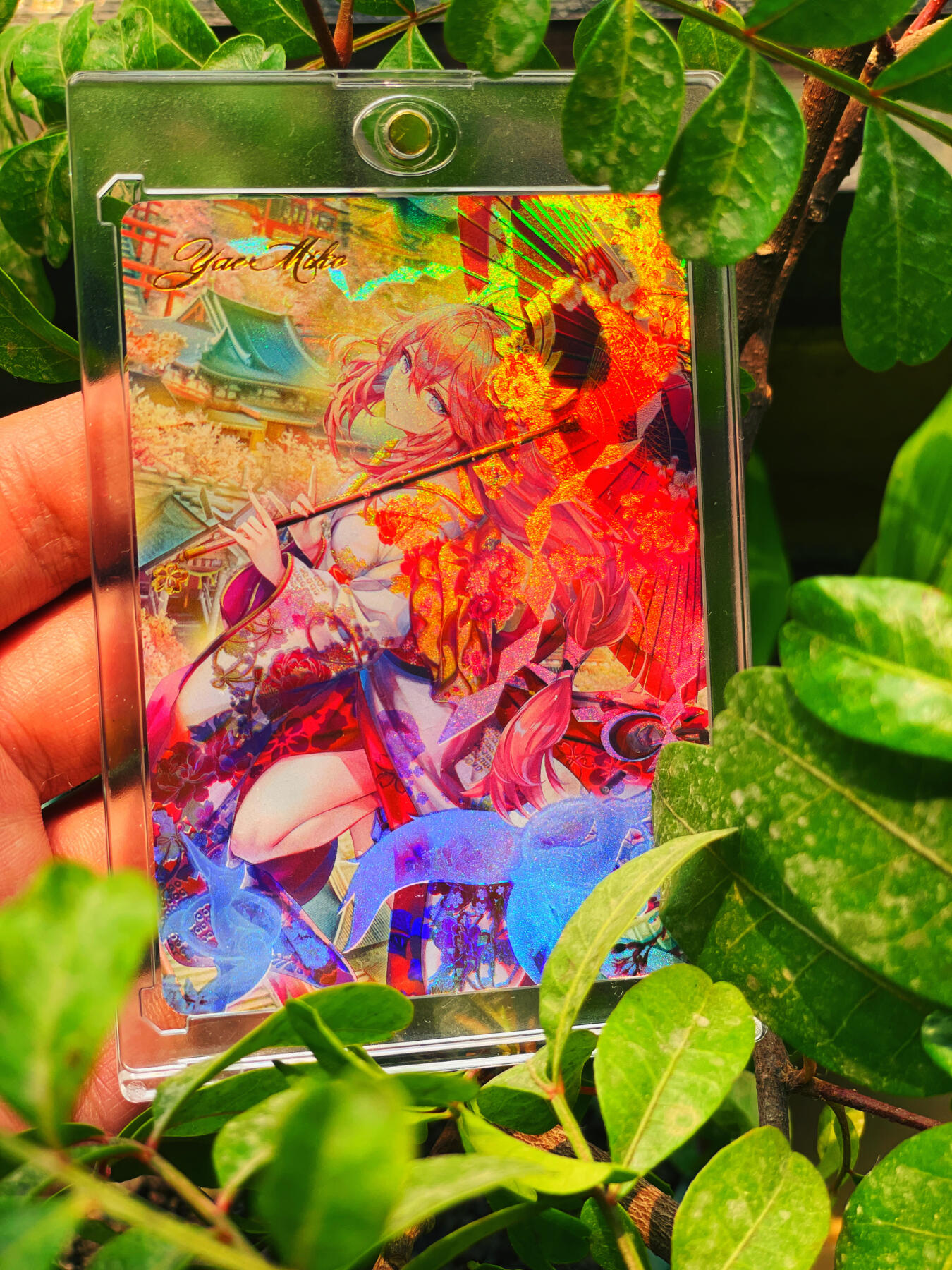 显眼宝23期 都是自己玩的卡  【带卡砖】燎原卡牌早期 T画师 原神 八重神子一张 极品浮雕彩闪 