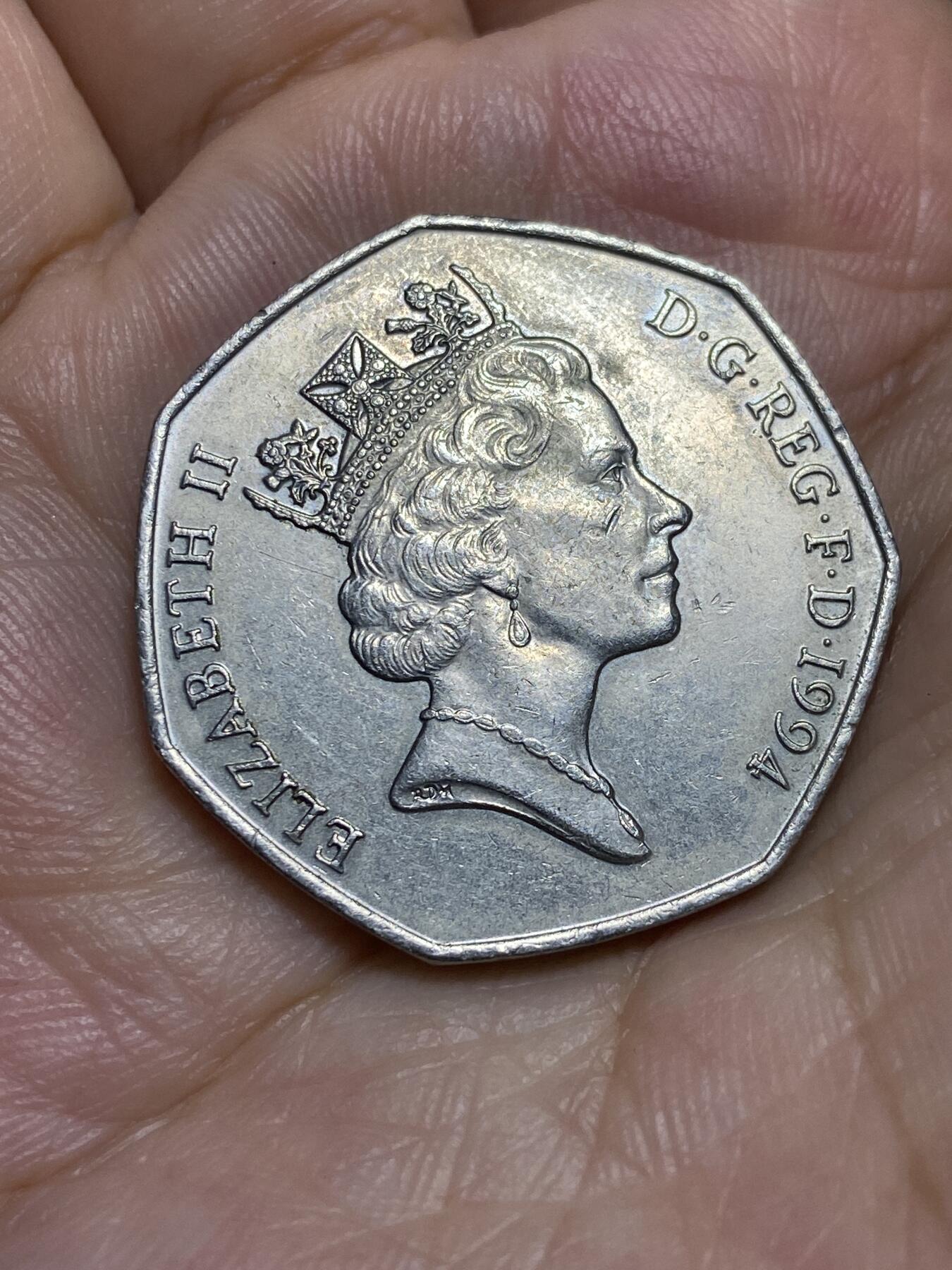 2025年第六十六场(总第九十二场）外国好品散币(免佣金) 英国🇬🇧1994单年份50便士(诺曼底登陆50周年纪念币)