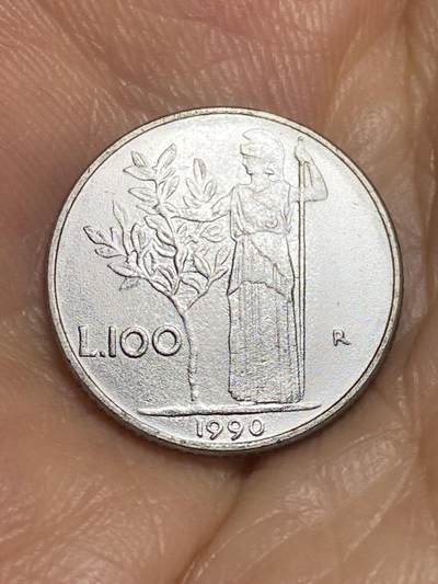 2025年第六十六场(总第九十二场）外国好品散币(免佣金) - 意大利🇮🇹1990年100里拉(缩小尺寸版，首发年)